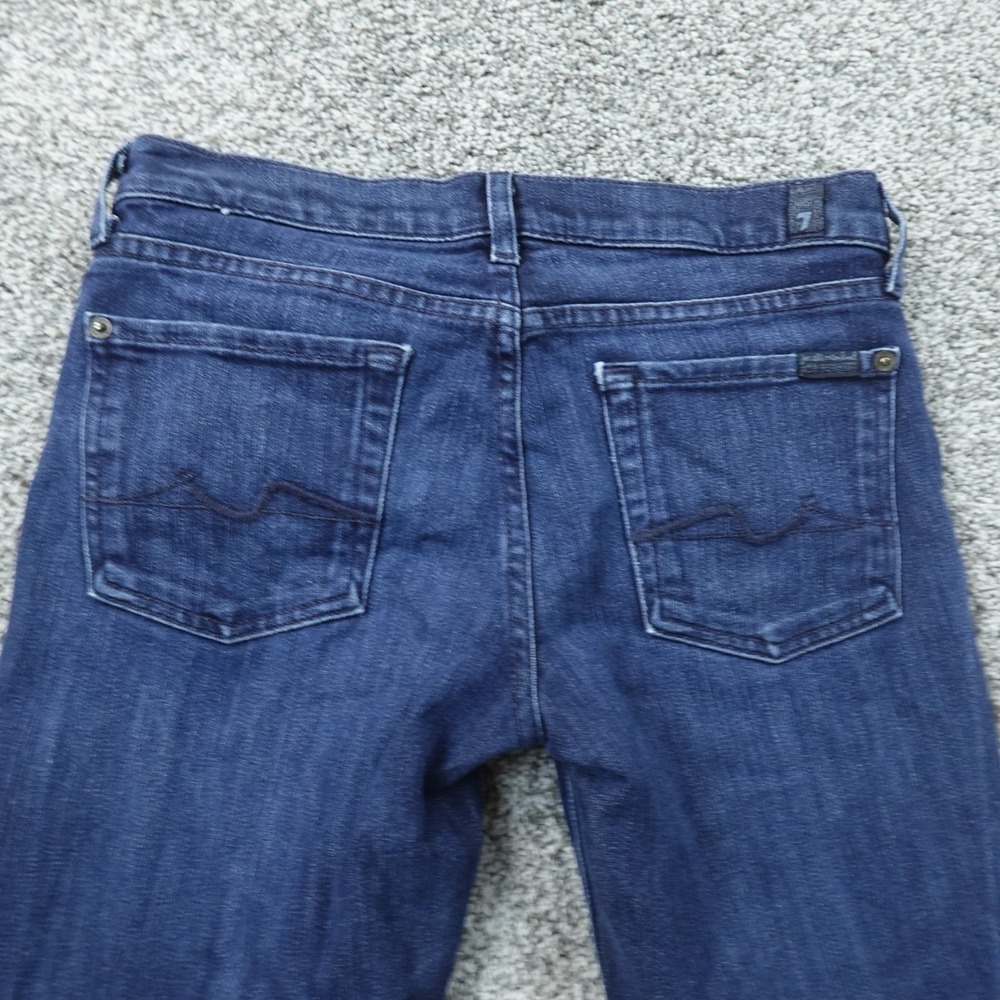 7 For All Mankind Jeans Womens 28 Dark Blue Denim Pants Low Rise Skinny - Picture 9 of 10